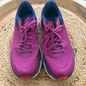 Hoka one one women’s 8 zinal trail running shoes sneakers purple navy light